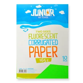 Dekorpapier A4 Neongrün gewellt 165 g, Set a 10 Stück
